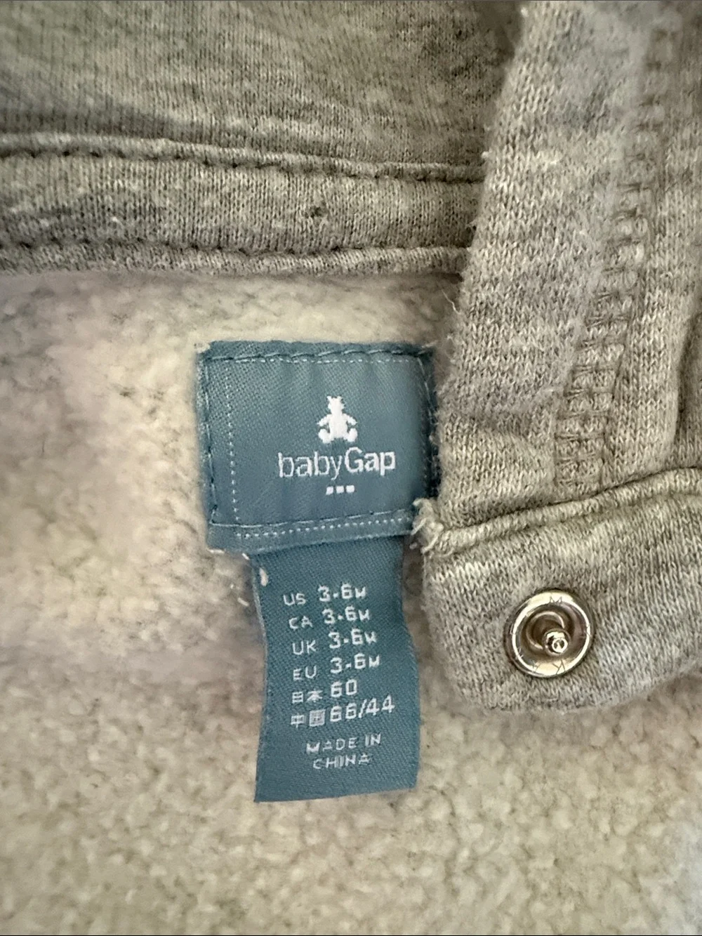GAP One Pieces Hooded Bear Onesie Size 3-6 Months